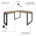 Ver imagem 5 de Escrivaninha Mesa Escritório em L Yon Operacional 135x70x75 135cm Industrial Vermont e Preto Marrom