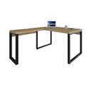 Ver imagem 4 de Escrivaninha Mesa Escritório em L Yon Operacional 135x70x75 135cm Industrial Vermont e Preto Marrom