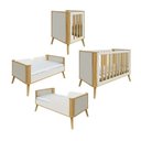 Ver imagem 2 de Mini Berço com Cômoda Quarto de Bebê Mdf Off White Amendoa