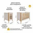 Ver imagem 7 de Mini Berço com Cômoda Quarto de Bebê Mdf Off White Amendoa