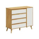 Ver imagem 3 de Mini Berço com Cômoda Quarto de Bebê Mdf Off White Amendoa