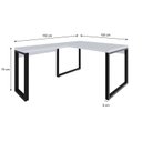 Ver imagem 3 de Escrivaninha Mesa Escritório em L Yon Operacional 135x70x75 135cm Industrial Branco e Preto