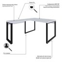 Ver imagem 5 de Escrivaninha Mesa Escritório em L Yon Operacional 135x70x75 135cm Industrial Branco e Preto