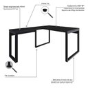 Ver imagem 5 de Escrivaninha Mesa Escritório em L Yon Operacional 135x70x75 135cm Industrial Preto