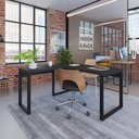 Ver imagem 1 de Escrivaninha Mesa Escritório em L Yon Operacional 135x70x75 135cm Industrial Preto