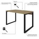 Ver imagem 5 de Escrivaninha Mesa Escritório Yon Operacional 120x70x75 120cm Industrial Vermont Marrom