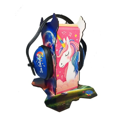 Kit Suporte Autistas Abafador de Sons 11 Db Unicórnios com Abafador Azul Coleção Tea e Amor Nsupdino