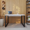 Ver imagem 1 de Escrivaninha Mesa Escritório Yon Operacional 120x70x75 120cm Industrial Branco e Preto