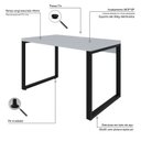 Ver imagem 5 de Escrivaninha Mesa Escritório Yon Operacional 120x70x75 120cm Industrial Branco e Preto