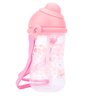 GARRAFA VAQUINHA COPO COM TAMPA RETRATIL E CORDINHA 400ML FEMININO PIMPOLHO ROSA - 1