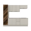 Ver imagem 2 de Cozinha Completa Fineze 10 Portas 2 Gavetas 9 Prateleiras com Vidro 100% MDF Areia Hp - Henn