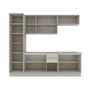 Ver imagem 3 de Cozinha Completa Fineze 10 Portas 2 Gavetas 9 Prateleiras com Vidro 100% MDF Areia Hp - Henn