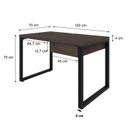 Ver imagem 3 de Escrivaninha Mesa Escritório Yon Operacional com 120x70x75 1 Gaveta 120cm Industrial Terracota e Preto Marrom