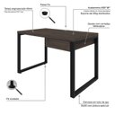 Ver imagem 5 de Escrivaninha Mesa Escritório Yon Operacional com 120x70x75 1 Gaveta 120cm Industrial Terracota e Preto Marrom
