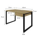 Ver imagem 3 de Escrivaninha Mesa Escritório Yon Operacional com 120x70x75 1 Gaveta 120cm Industrial Vermont Marrom