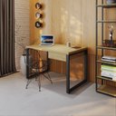 Ver imagem 7 de Escrivaninha Mesa Escritório Yon Operacional com 120x70x75 1 Gaveta 120cm Industrial Vermont Marrom