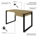 Ver imagem 5 de Escrivaninha Mesa Escritório Yon Operacional com 120x70x75 1 Gaveta 120cm Industrial Vermont Marrom