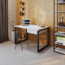 Ver imagem 7 de Escrivaninha Mesa Escritório Yon Operacional com 120x70x75 1 Gaveta 120cm Industrial Branco e Preto