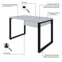 Ver imagem 5 de Escrivaninha Mesa Escritório Yon Operacional com 120x70x75 1 Gaveta 120cm Industrial Branco e Preto