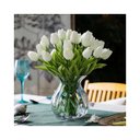 Ver imagem 3 de Buque Kit 9 Tulipas Cor Branca 40cm Flores Artificiais