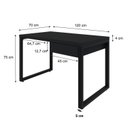 Ver imagem 3 de Escrivaninha Mesa Escritório Yon Operacional com 120x70x75 1 Gaveta 120cm Industrial Preto