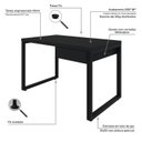 Ver imagem 5 de Escrivaninha Mesa Escritório Yon Operacional com 120x70x75 1 Gaveta 120cm Industrial Preto