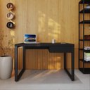 Ver imagem 1 de Escrivaninha Mesa Escritório Yon Operacional com 120x70x75 1 Gaveta 120cm Industrial Preto
