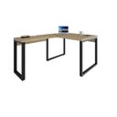 Ver imagem 4 de Escrivaninha Mesa Escritório em L Yon Operacional 120x70x75 120cm Industrial Vermont e Preto Marrom