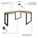 Ver imagem 5 de Escrivaninha Mesa Escritório em L Yon Operacional 120x70x75 120cm Industrial Vermont e Preto Marrom