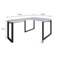 Ver imagem 3 de Escrivaninha Mesa Escritório em L Yon Operacional 120x70x75 120cm Industrial Branco e Preto
