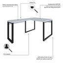 Ver imagem 5 de Escrivaninha Mesa Escritório em L Yon Operacional 120x70x75 120cm Industrial Branco e Preto