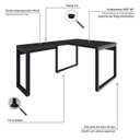 Ver imagem 5 de Escrivaninha Mesa Escritório em L Yon Operacional 120x70x75 120cm Industrial Preto