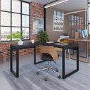 Ver imagem 1 de Escrivaninha Mesa Escritório em L Yon Operacional 120x70x75 120cm Industrial Preto
