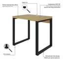 Ver imagem 5 de Escrivaninha Mesa Escritório Yon Operacional 80x60x75 80cm Industrial Vermont Marrom