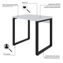 Ver imagem 5 de Escrivaninha Mesa Escritório Yon Operacional 80x60x75 80cm Industrial Branco e Preto