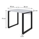 Ver imagem 3 de Escrivaninha Mesa Escritório Yon Operacional 80x60x75 80cm Industrial Branco e Preto