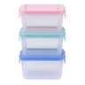 Pote Vasilha Plastica para Armazenamento - TRAVADÕES DUP - KIT 03 Potes 375ml. - Trava Total. - 3