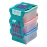 Pote Vasilha Plastica para Armazenamento - TRAVADÕES DUP - KIT 03 Potes 375ml. - Trava Total. - 4
