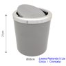 Cesto De Lixo Basculante Cores Cromado Alta Qualidade Pia 5L:Cinza - 2
