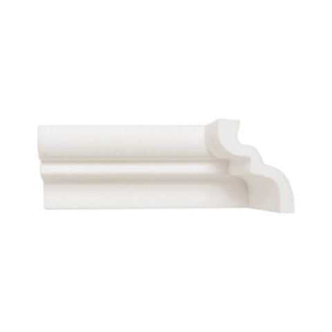 Rodateto de Poliestireno 8CMX65MM Liso 2,0 Metro Linear Branco Graddus