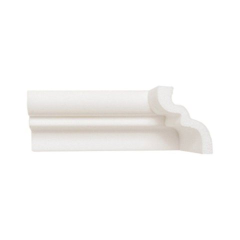 Rodateto de Poliestireno 8CMX65MM Liso 2,0 Metro Linear Branco Graddus