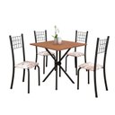 Ver imagem 2 de Conjunto de Mesa Tubular 70cm x 70cm Tampo em MDF com 4 Cadeiras Dany Preto/Botanic Bege/Txt