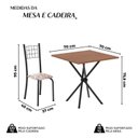 Ver imagem 3 de Conjunto de Mesa Tubular 70cm x 70cm Tampo em MDF com 4 Cadeiras Dany Preto/Botanic Bege/Txt