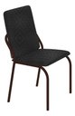 Ver imagem 2 de Kit 6 Cadeiras Malibu Corino Tempest Preto Tubo Marrom Cafe