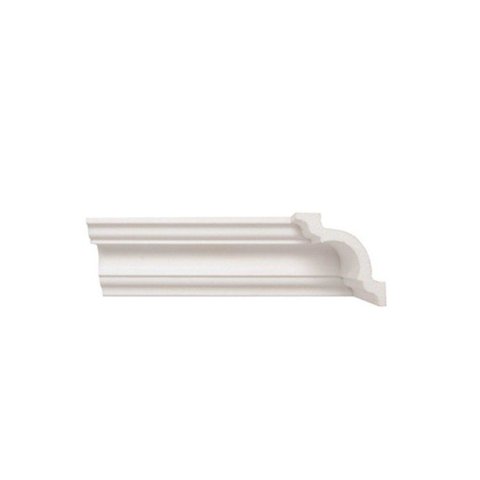 Rodateto de Poliestireno 8CMX80MM Liso 2,0 Metro Linear Branco Graddus