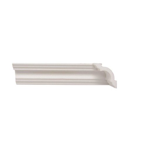 Rodateto de Poliestireno 5CMX50MM Liso 2,0METRO Linear Branco Graddus