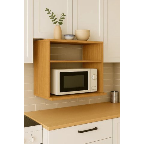 Módulo Cozinha Suporte Nicho P/microondas 60cm Amadeirado Rafaro