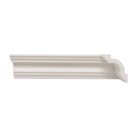 Rodateto de Poliestireno 3CMX30MM Liso 2,0 Metro Linear Branco Graddus