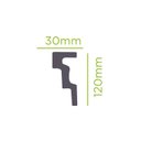 Ver imagem 4 de Rodateto de Poliestireno 12CMX30MM Liso 2,0METRO Linear Branco Graddus