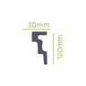 Rodateto de Poliestireno 12cm X 30mm Liso 2,0 metro linear - 4